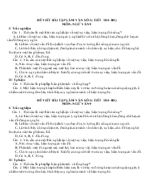 Đề viết bài tập làm văn số 5 ( tiết 104-105 ) môn: ngữ văn 9