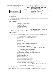 Kì thi chọn học sinh giỏi tỉnh lớp 9 trung học cơ sở năm học 2012-2013 môn thi: ngữ văn