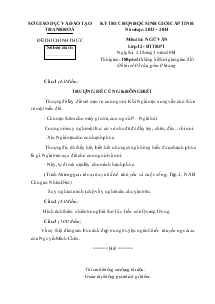 Kỳ thi chọn học sinh giỏi cấp tỉnh năm học: 2013 - 2014
