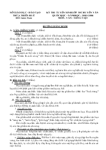 Kỳ thi tuyển sinh lớp 10 chuyên văn Năm học: 2005- 2006 đề chính thức môn: văn - tiếng việt