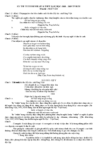 Kỳ thi tuyển sinh lớp 10 trung học phổ thông năm học: 2008 – 2009 thành phố Hồ Chí Minh môn thi : ngữ văn