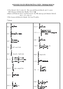 333 bài toán tích phân luyện thi đại học