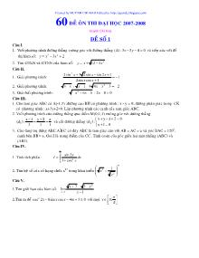 60 đề ôn thi đại học 2007-2008