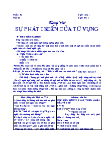 Bài giảng Bàn sự phát triển của từ vựng