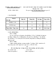 Bài làm văn số 5 - Học kì 2 (nghị Luận văn học) năm học: 2012 – 2013