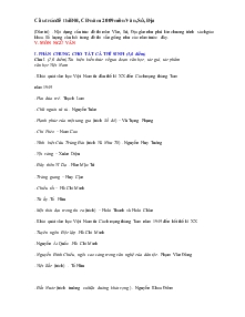 Cấu trúc đề thi đại học và cao đẳng năm 2009 môn văn, sử, địa