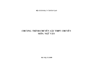 Chương trình chuyên sâu trung học phổ thông  chuyên môn: ngữ văn