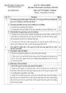 Đáp án - Thang điểm đề thi tuyển sinh cao đẳng năm 2013 môn: ngữ văn; khối c và khối d