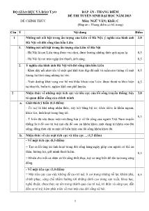 Đáp án - Thang điểm đề thi tuyển sinh đại học năm 2013 đề chính thức môn: ngữ văn; khối: c