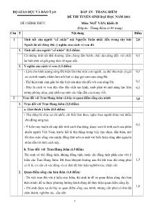 Đáp án - Thang điểm đề thi tuyển sinh đại học năm 2013 đề chính thức môn: ngữ văn; khối: d