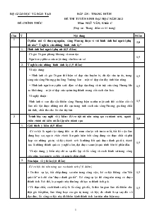Đáp án - Thang điểm đề thi tuyển sinh đại học năm 2012 đề chính thức môn: ngữ văn; khối: c