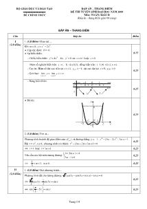 Đáp án – thang điểm đềthi tuyển sinh đại học năm 2009 môn: toán; khối: d