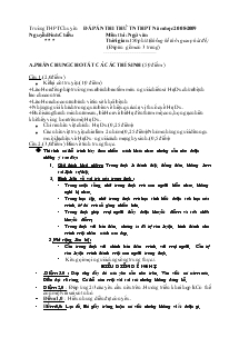 Đáp án thi thử tốt nghiệp trung học phổ thông  năm học 2008-2009 môn thi : ngữ văn