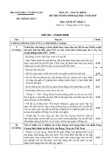Đáp án và Thang điểm đề thi tuyển sinh đại học năm 2010