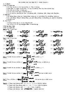 Đề cương ôn tập học kỳ 2 - Môn toán 11