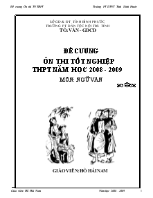 Đề cương ôn thi tốt nghiệp trung học phổ thông  năm học 2008 - 2009
