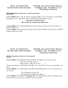 Đề kiểm tra chất lượng học kì I năm học 2010 – 2011 Môn Văn 10 Trường THPT Đoàn Thượng