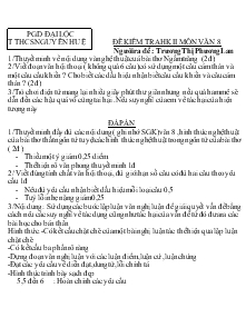 Đề kiểm tra học kì II môn văn 8 Trường Thcs Nguyễn Huệ