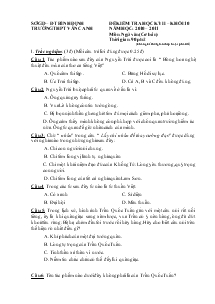 Đề kiểm tra học kỳ II – khối 10 năm học: 2010 – 2011 Môn: Ngữ Văn (cơ Bản) Trường Thpt Vân Canh