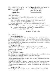 Đề tham khảo môn ngữ văn 12 năm học 2008-2009 thời gian 90 phút