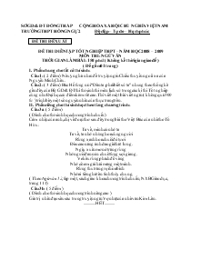 Đề thi diễn tập tốt nghiệp trung học phổ thông  – năm học 2008 – 2009 môn thi: ngữ văn