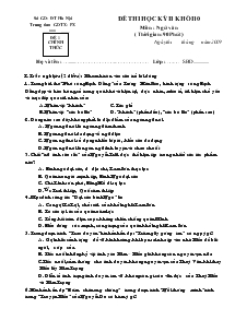 Đề thi học kỳ II khối 10 môn : ngữ văn ( thời gian : 90 phút ) Trung tâm GDTX- PX