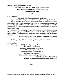 Đề thi học kỳ II - Năm học 2007 – 2008 môn: ngữ văn 10 (chương trình nâng cao) TRƯỜNG THPT CHUYÊN HẠ LONG