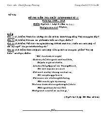 Đề thi kiểm tra chất lượng học kỳ II năm học 2009 – 2010 môn: ngữ văn – lớp 10 ( ban cơ bản) Trung tâm GDTX Cái Bè