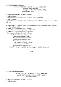 Đề thi thử tốt nghiệp - Năm học 2008-2009 môn thi : ngữ văn - lớp 12