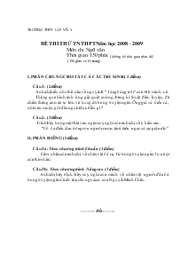 Đề thi thử tốt nghiệp trung học phổ thông  năm học 2008 – 2009 môn thi: ngữ văn 12