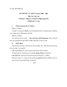 Đề thi thử tốt nghiệp trung học phổ thông  năm học 2008 – 2009 môn thi : ngữ văn thời gian : 120 phút