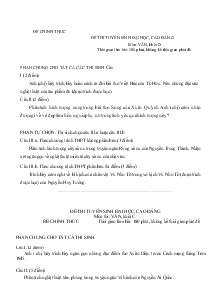 Đề thi tuyển sinh đại học, cao đẳng môn: văn, khối d