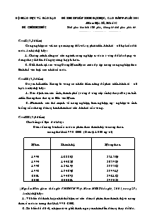 Đề thi tuyển sinh đại học, cao đẳng năm 2004 môn: địa lí, khối c