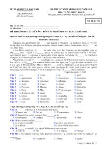 Đề thi tuyển sinh đại học năm 2010 môn: tiếng pháp; môn khối d