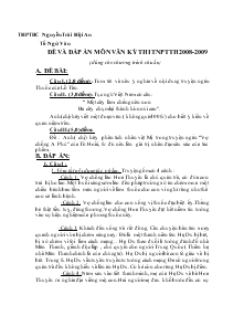 Đề và đáp án môn văn kỳ thi tốt nghiệp phổ thông trung học 2008-2009 ( dùng cho chương trình chuẩn)