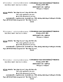 Kì thi chọn học sinh giỏi cấp trường năm học 2009-2010 môn Ngữ Văn – Lớp 10  Trường THPT Trưng Vương