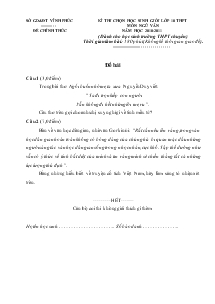 Kì thi chọn học sinh giỏi lớp 10 THPT môn ngữ văn năm học 2010-2011 (dành cho học sinh trường thpt chuyên)