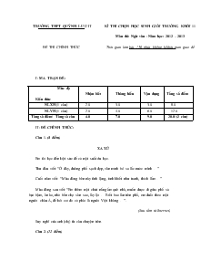 Kì thi chọn học sinh giỏi trường khối 11 môn thi: ngữ văn - Năm học: 2012 – 2013 Trường Thpt Quỳnh Lưu II