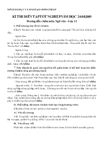 Kì thi diễn tập tốt nghiệp năm học 2008-2009 hướng dẫn chấm môn: ngữ văn - lớp 12