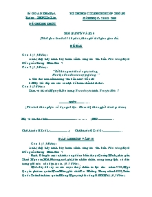 Kì thi học sinh giỏi cấp trường Môn: Ngữ Văn 10 Năm học: 2008-2009 Trường THPT Tự Lập