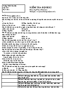 Kiểm tra định kì môn : ngữ văn ( phần thơ ) thời gian : 45 phút ( không kể phát đề )