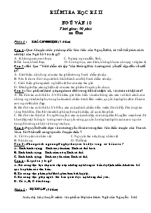 Kiểm tra học kì II ngữ văn 10 thời gian : 90 phút
