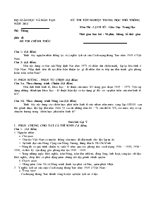 Kỳ thi tốt nghiệp trung học phổ thông năm 2012 môn thi : lịch sử