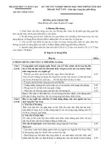 Kỳ thi tốt nghiệp trung học phổ thông năm 2013 môn thi: ngữ văn 12 −giáo dục trung học phổ thông