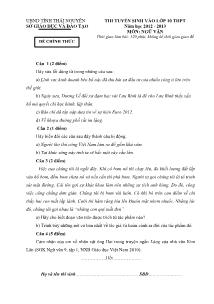 Thi tuyển sinh vào lớp 10 thpt năm học 2012 - 2013 môn: Ngữ Văn