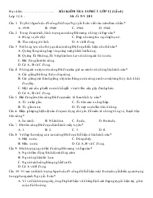 Bài kiểm tra 15 phút lớp 12 (lần 4)