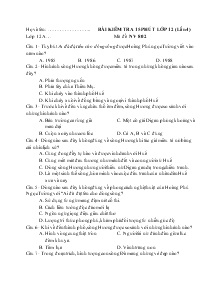 Bài kiểm tra 15 phút lớp 12 (lần thứ 4)