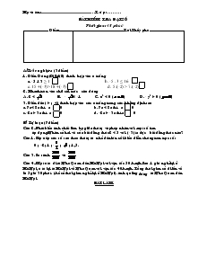 Bài kiểm tra đại số Thời gian: 45 phút Lớp 8