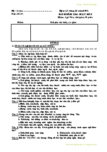 Bài kiểm tra học kì 1 môn: ngữ văn, thời gian 90 phút