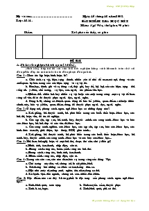 Bài kiểm tra học kì I môn: ngữ văn, thời gian 90 phút